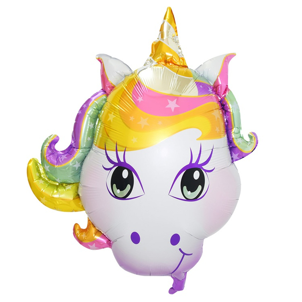 Шар Фольгированный Единорог волшебный голова (Ассорти)