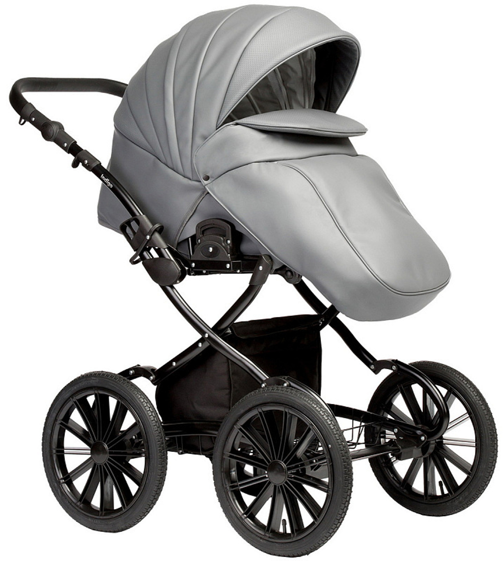 Детская коляска Indigo Special Plus 3 в 1 с автокреслом Avionaut Cosmo Is09 т.серая кожа