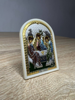 Св. Троица, икона арочная, пластик белый, эмаль 48x68