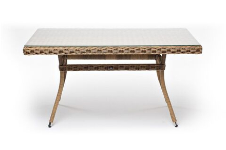 "Латте" плетеный стол из искусственного ротанга 140х80см, цвет соломенный, высота 65 см