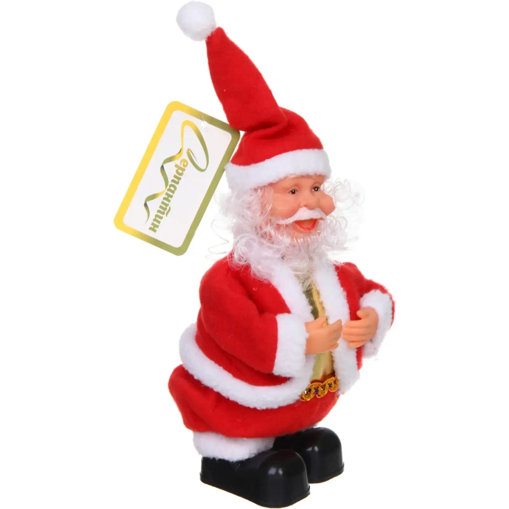 Дед Мороз музыкальный 21 см в красной шубе (работает от 3*ААА - в комплект не входят)