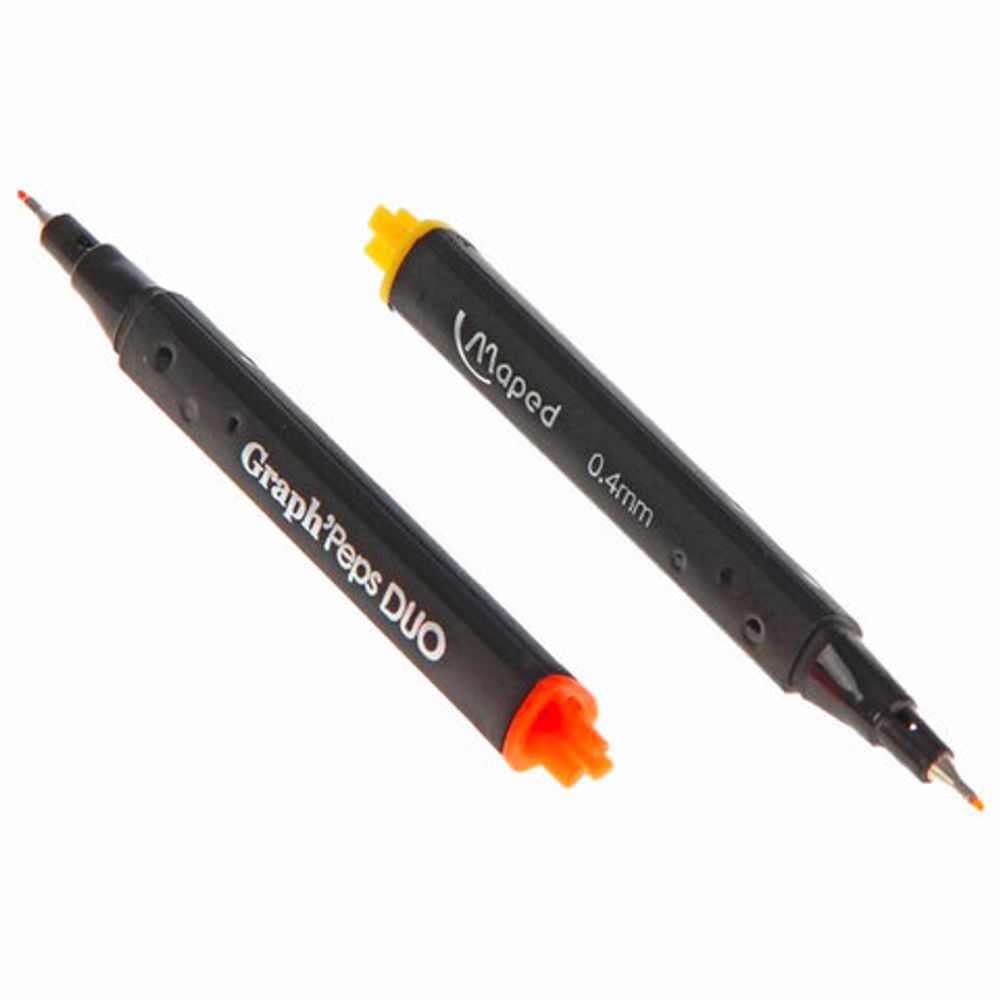 Набор капиллярных двухсторонних ручек (линеров) MAPED 5 шт., 10 цветов, "Graph'Pep", АССОРТИ, линия письма 0,4 мм, 749250