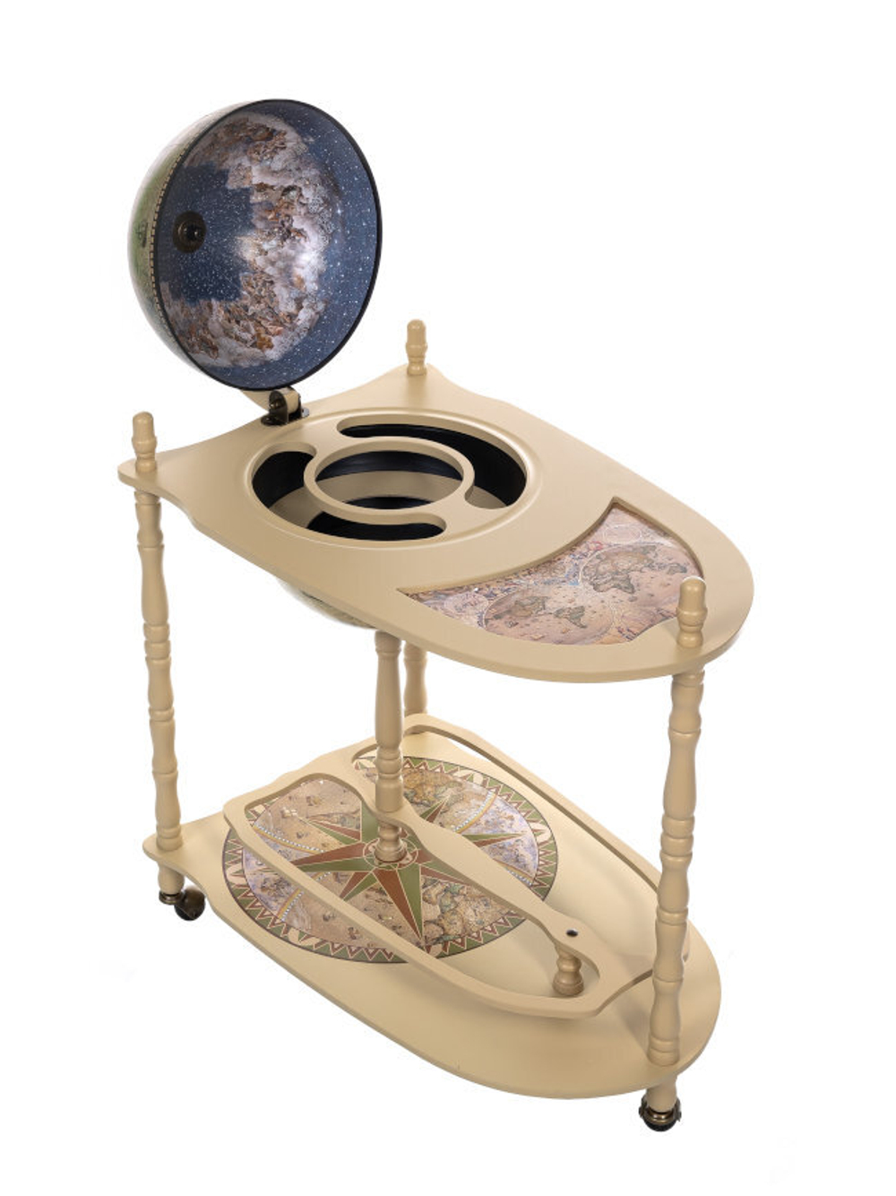 Глобус-бар напольный со столом, сфера 33 см, Ptolemaeus