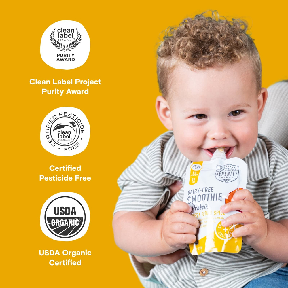 Serenity Kids, Смузи без молочных продуктов с белком, для детей от 6 месяцев, со специями из батата, 99 г (3,5 унции)