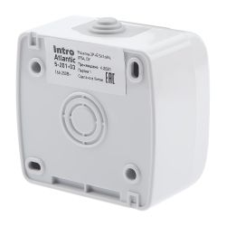 Розетка Intro Atlantic 5-201-03 с заземлением 2P+E Schuko, 16А-250В, IP54, открытой установки, серый | Intro