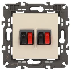 Розетка ЭРА Elegance 14-3112-02 аудио двойная IP20 слоновая кость