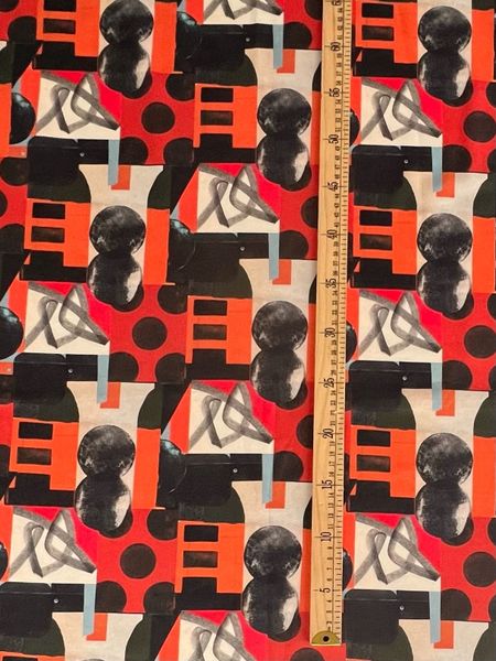 АРТ АБСТРАКЦИЯ, ОРАНЖЕВО-ЧЕРНЫЙ - 100% ХЛОПОК 6