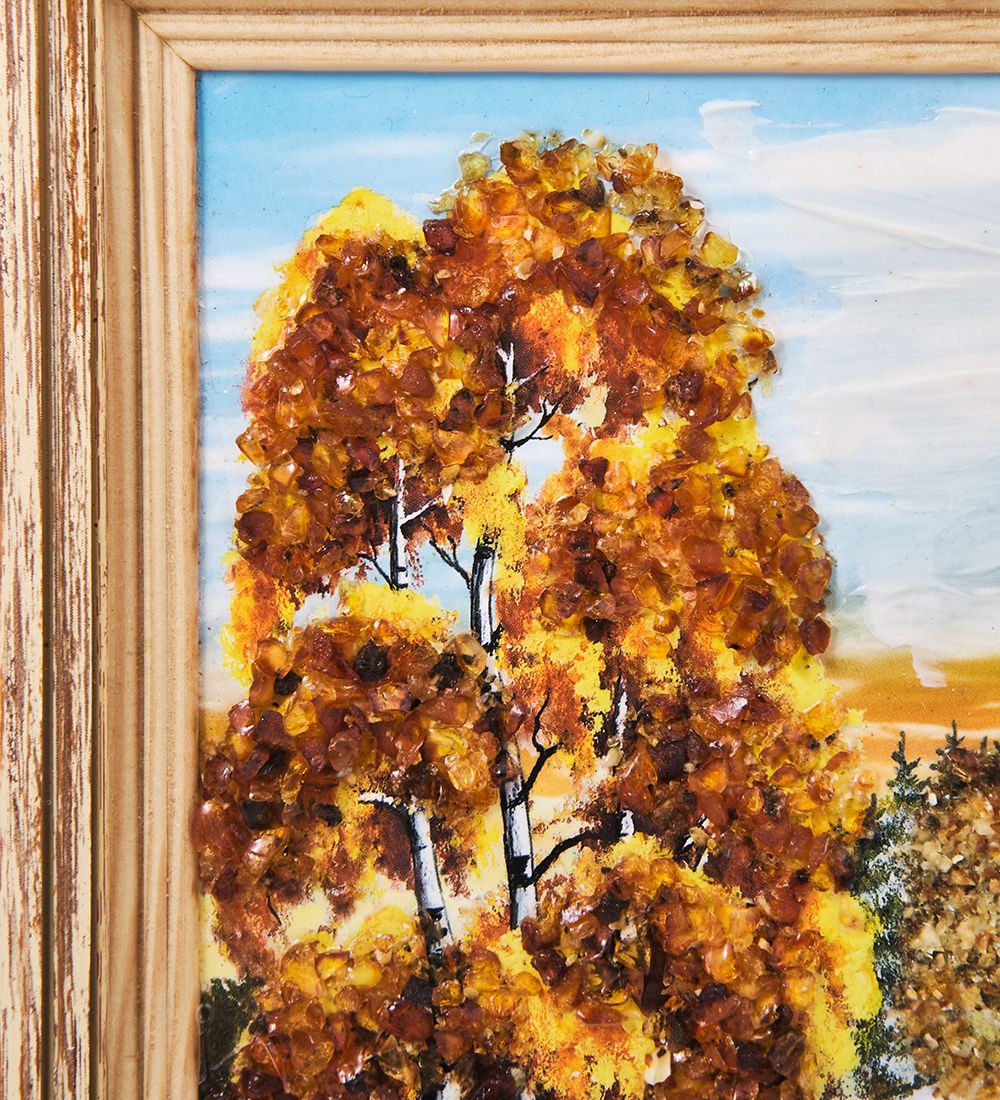 AMB-03/36 Картина «Красота природы» (с янтарной крошкой) H-32см