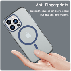 Чехол темно-синего цвета с поддержкой зарядки MagSafe для iPhone 13 Pro Max, серия Frosted Magnetic