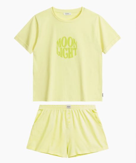 Женская пижама Atlantic NLP-487 ,с коротким рукавом и шортами, хлопок, лайм