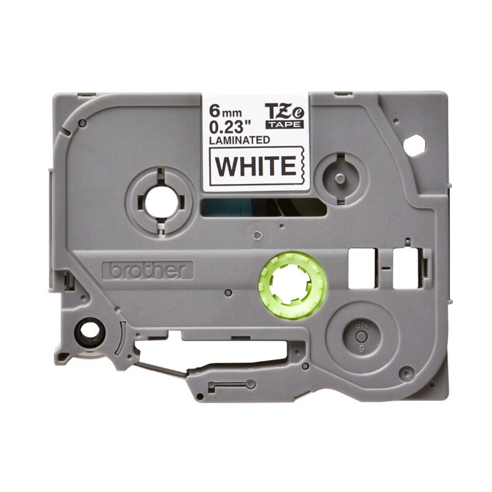 Brother TZE-211 кассета с лентой для печати наклеек, чёрный шрифт на белой основе, 6мм*8м