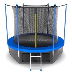 EVO JUMP Internal 12ft (Sky). Батут с внутренней сеткой и лестницей, диаметр 12ft (синий) + нижняя сеть
