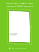 Матовый натяжной потолок 8.9 м2