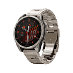 Спортивные часы Garmin fenix 8, 47 мм, AMOLED, сапфир, титановый блочный браслет, силиконовый ремешок цвета чёрный/«серая галька» Безель из титана, AMOLED-дисплей. Титановый блочный браслет с раскладывающейся застёжкой и силиконовый ремешок с классической