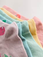 Носки хлопковые для девочки Next AU2-571, 5 шт., Розовый, Желтый, Голубой