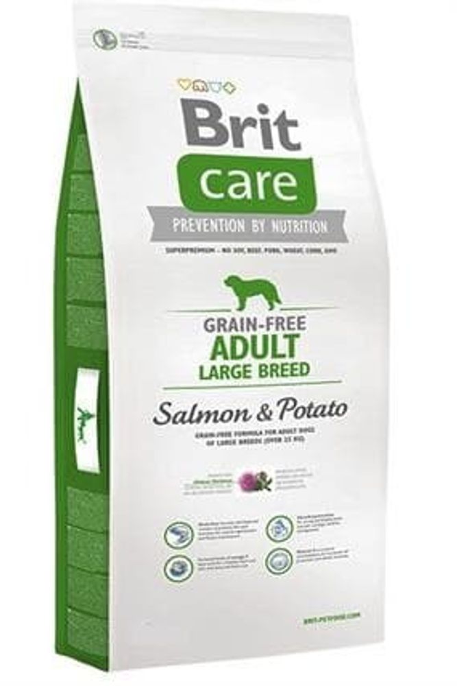 Brit Care 3кг Dog salmon large breed беззерновой корм для крупных пород собак с лососем