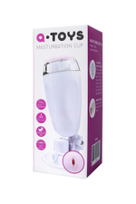 Мастурбатор-вагина в белой колбе с присоской и встраиваемой вибропулей (Цвет: белый)