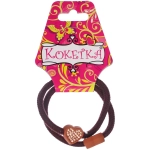 Резинки для волос 2шт «ФАНТЕЭГРО», кубик, цвет черный, молочный и коричневый, d-5.5см (Кокетка)