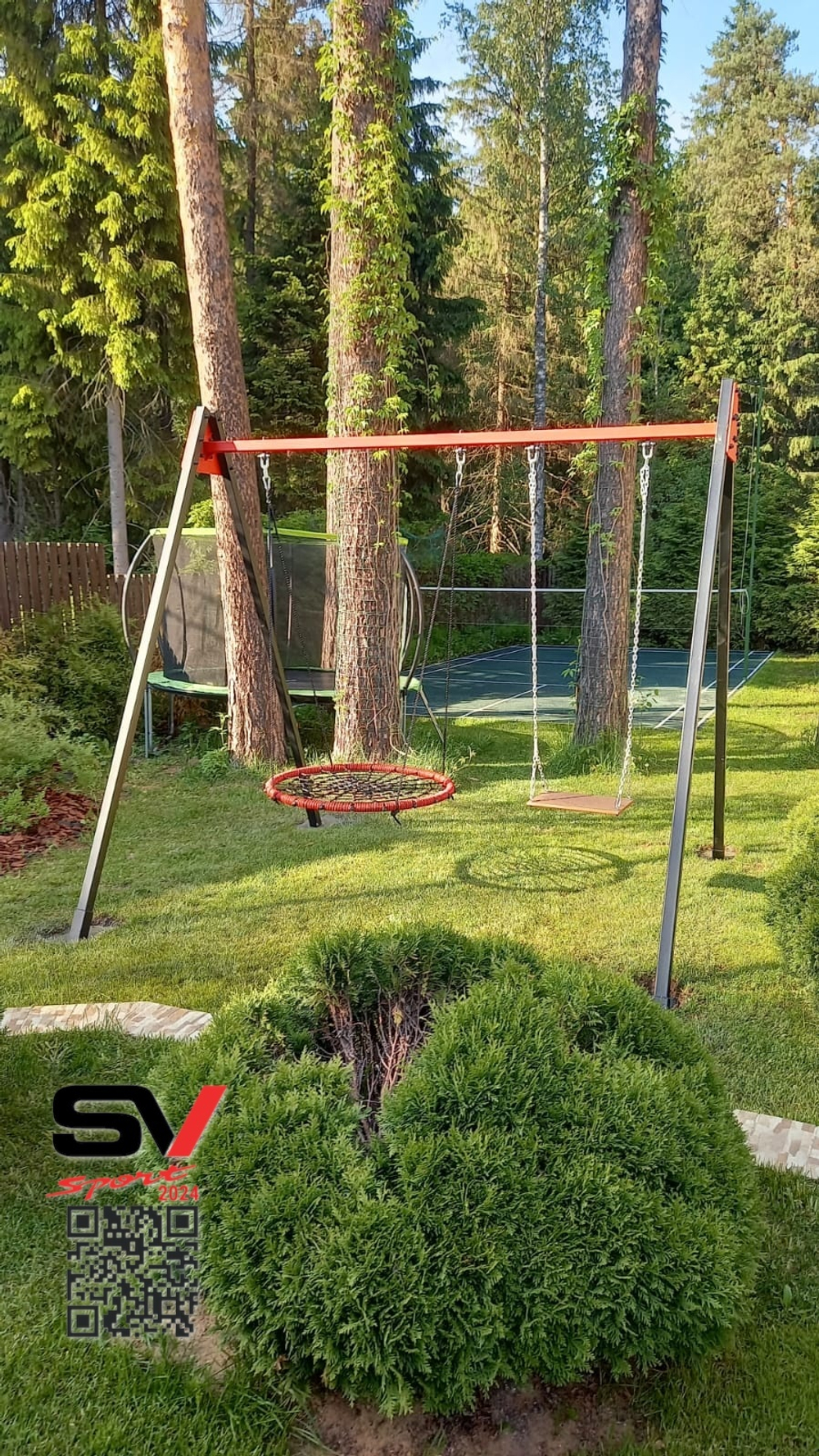 Монтаж уличных качелей Sv Sport