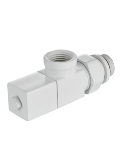 Набор дизайн-вентилей Royal Thermo CUBE, осевой (белый) 1/2"