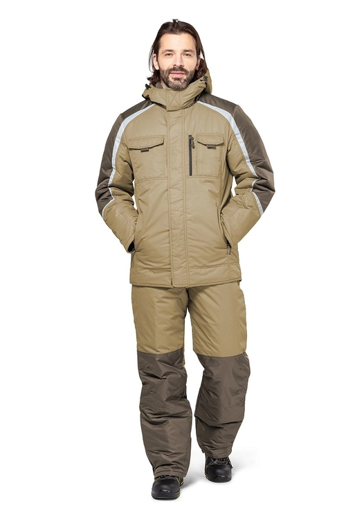 Костюм "Финикс" бежевый/хаки (зимний) (р. 48-50/182-188)