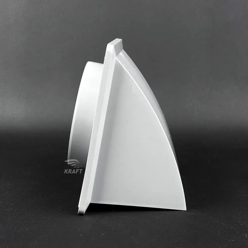 Вывод, выход стенной 175х175 мм с обратным клапаном с выходом D120 серый