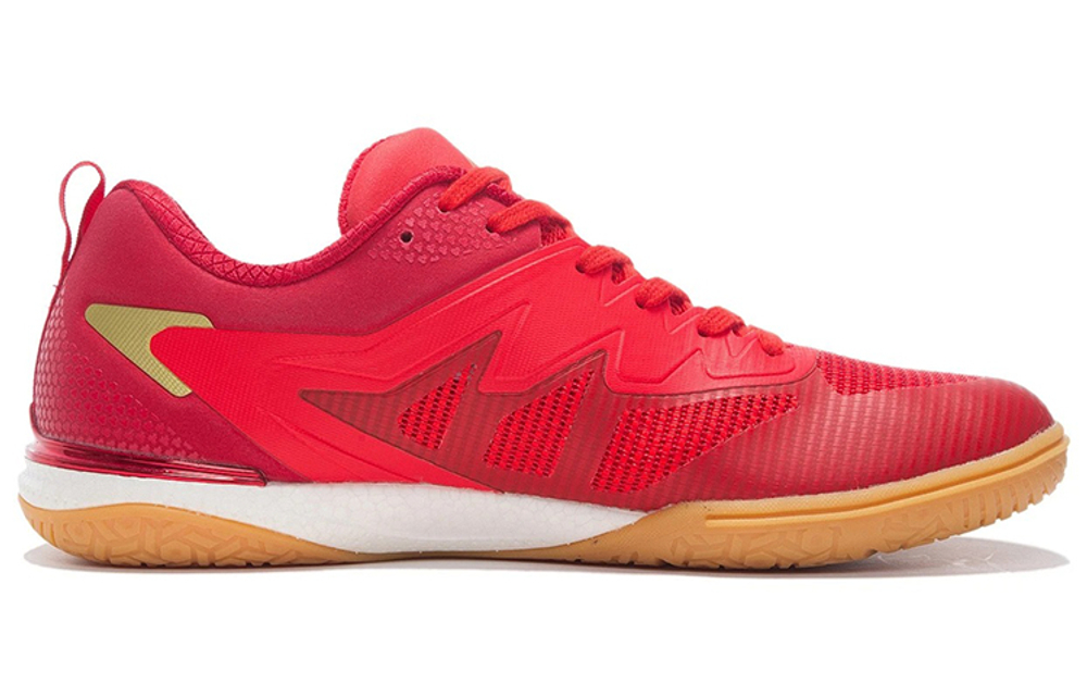 Li Ning Competition Cushioning Slip Resistant Abrasion Resistant Breathable Low top Table Tennis Shoes Men"s Flame Red