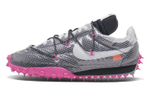 OFF-WHITE x Nike Waffle Racer comfortable wear-resistant low-cut life casual shoes women's fuchsia