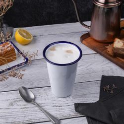 Чашка 450 мл без ручки d 9,3 cм h12,2 см Blue Rim эмалированая сталь SUNNEX [1]