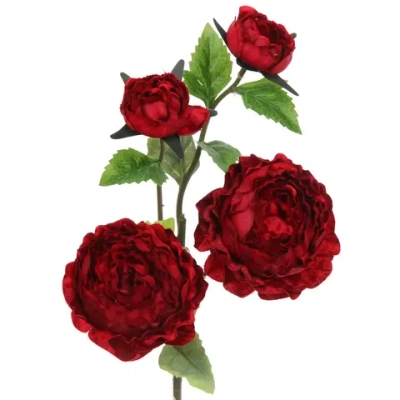 Искусственные цветы «FLOWERS MAGIC» 63см Пионы 4 цветка красные