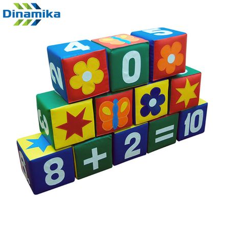 Набор мягких модулей с цифрами и картинками (12 элементов)