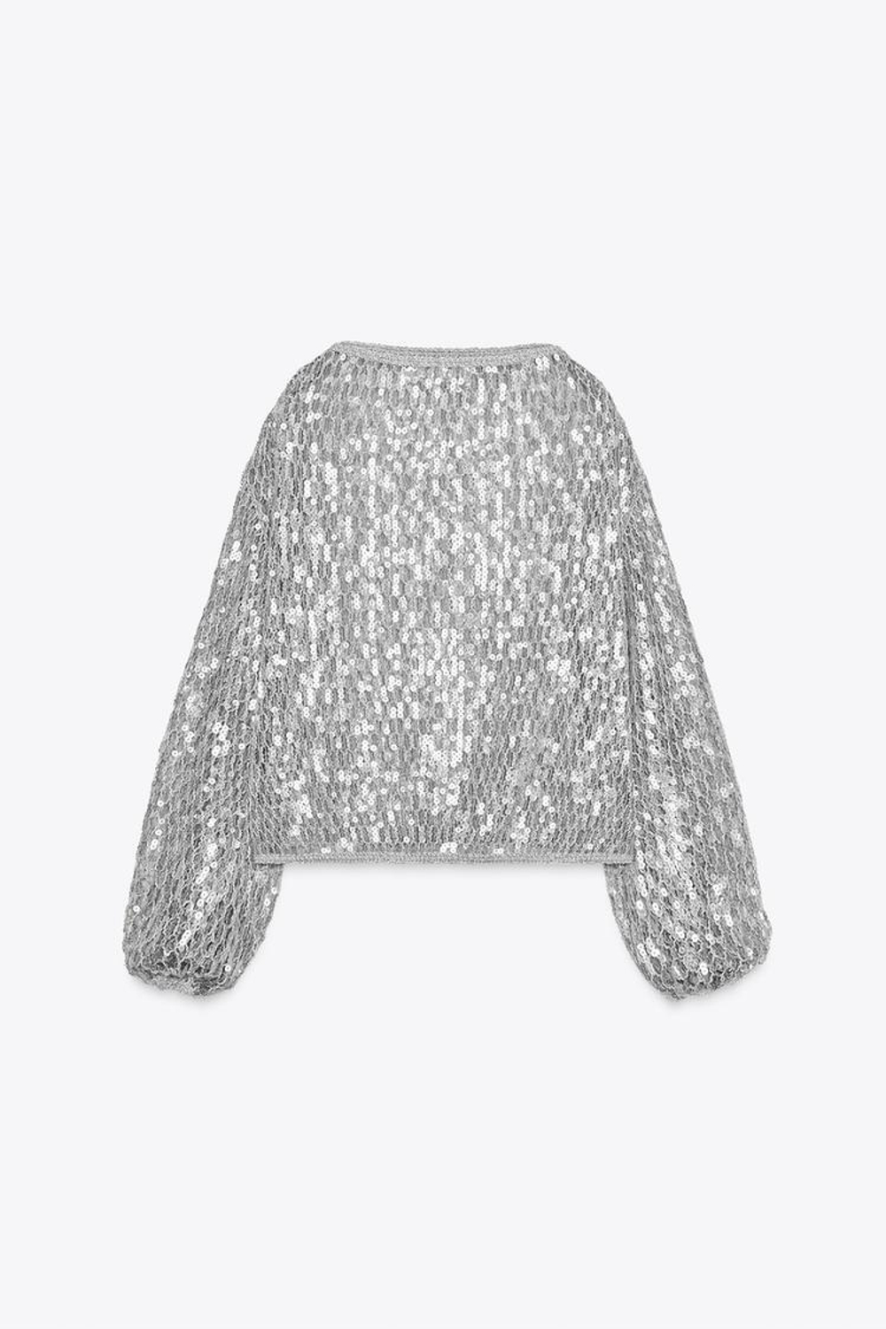 ZARA ТОП С БЛЕСТКАМИ ИЗ КОЛЛЕКЦИИ ZW, СЕРЕБРИСТЫЙ