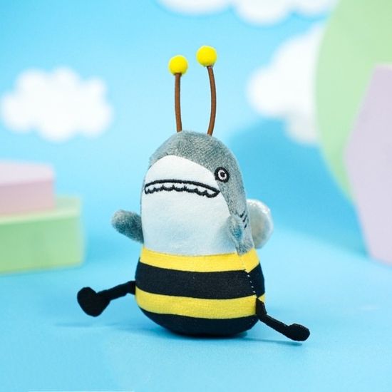 Мягкий брелок "Акула-пчела" 14 см