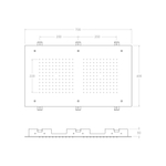 Душ тропический встраиваемый потолочный прямоугольный HYDROTHERAPY RERK