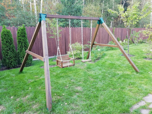 Сидение качели серия ТО модель 1 деревянное на цепях