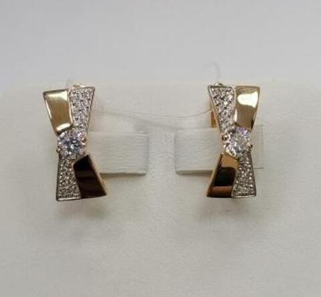 Серьги из золота с фианитами