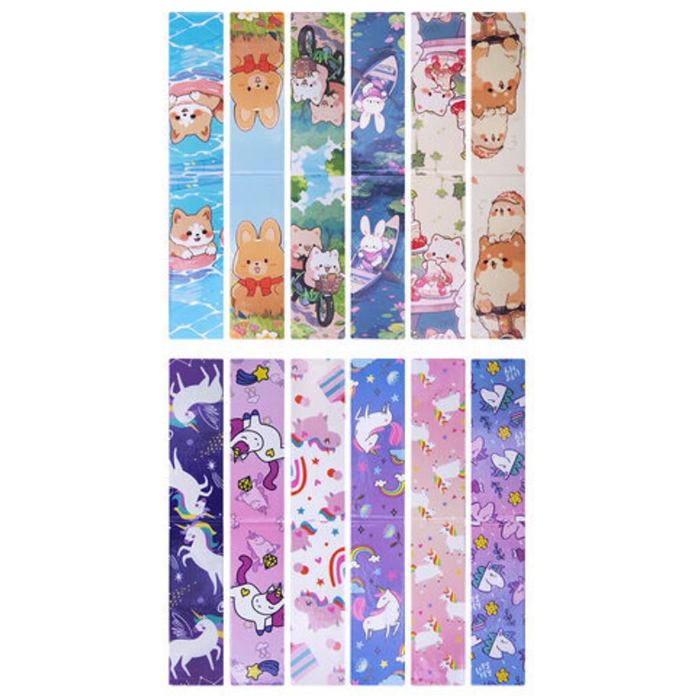 Закладки для книг МАГНИТНЫЕ, "GIRLS", комплект 12 штук, 60x20 мм, FUNSTER (ФАНСТЕР), 116654