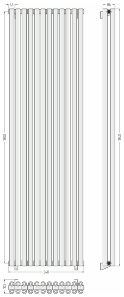 Сунержа Эстет-00 1800х540 12 секций