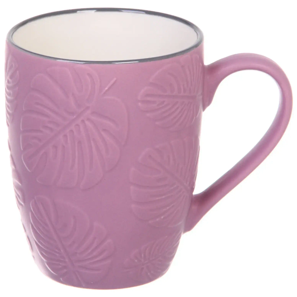 Кружка керамическая 350мл «Папоротник», микс цветов