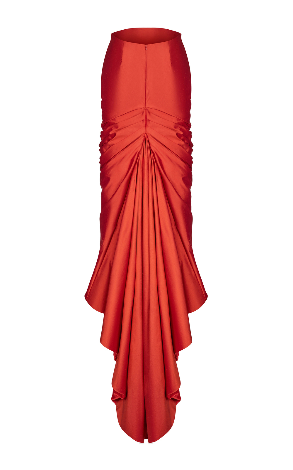 Юбка макси из сатина со шлейфом