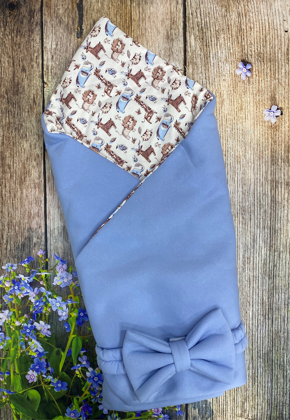 Комплект на выписку 5 предметов велюр "Сара" (Комбинезон, одеяло, бантик, шапочка, слип) (Цвет: Серый)