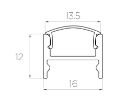Профиль накладной алюминиевый LC-LPS-1216-2 Anod