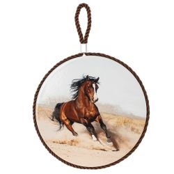 GAEM Декоративная подставка под горячее с подвеской "Лошадь", D 17 см, L17 W17 H0,5 см, 6в.