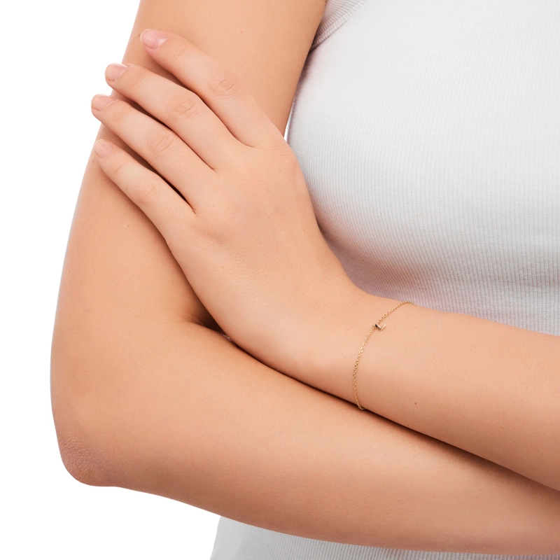 Вечный браслет Персонализация с Буквой – Золото