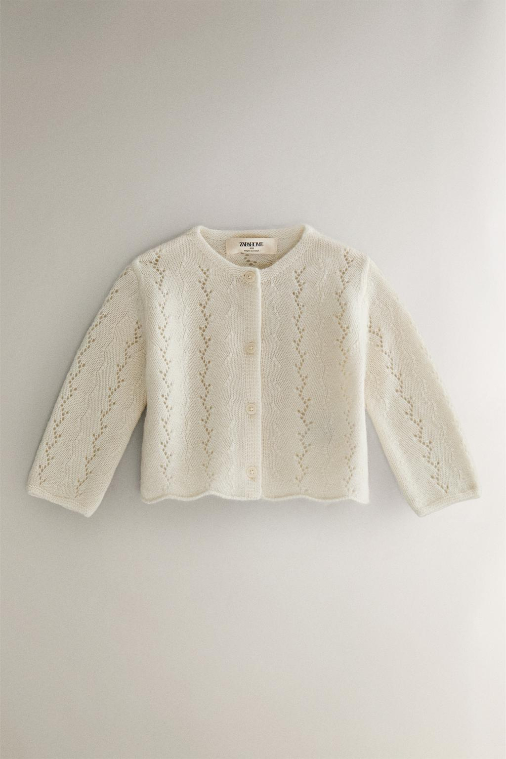 ZARA HOME КАШЕМИРОВЫЙ КАРДИГАН, ЖЕЛТОВАТО-БЕЛЫЙ