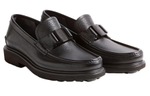 FERRAGAMO Leather Casual Shoes Men"s Black