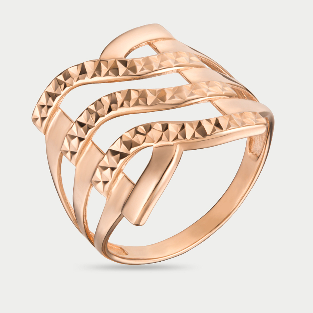 Кольцо женское из розового золота 585 пробы без вставок (арт. 01-10010-0362)