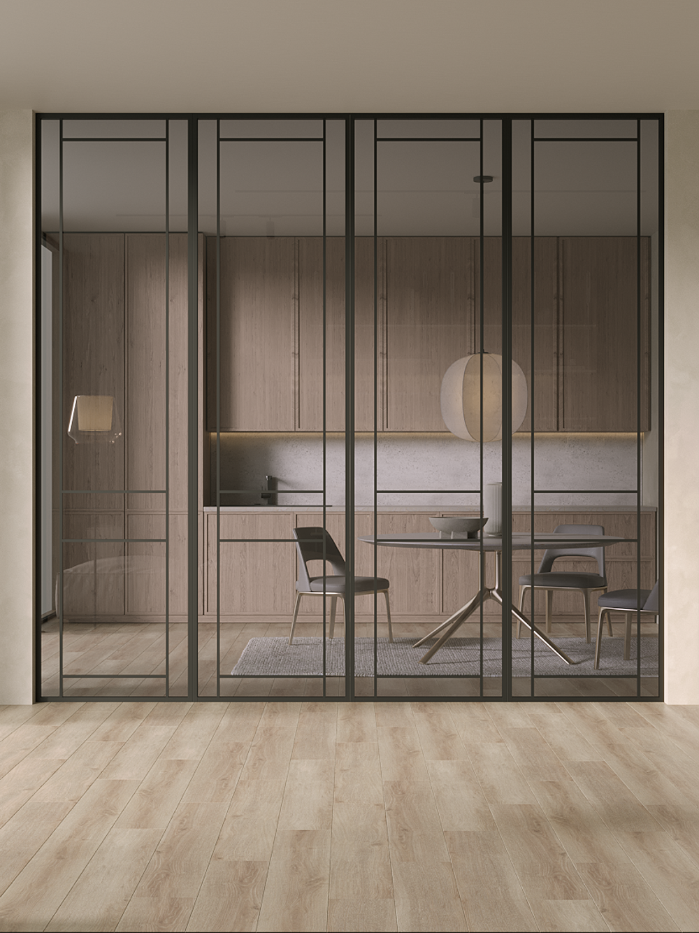 Раздвижная алюминиевая перегородка Minoli Split 18