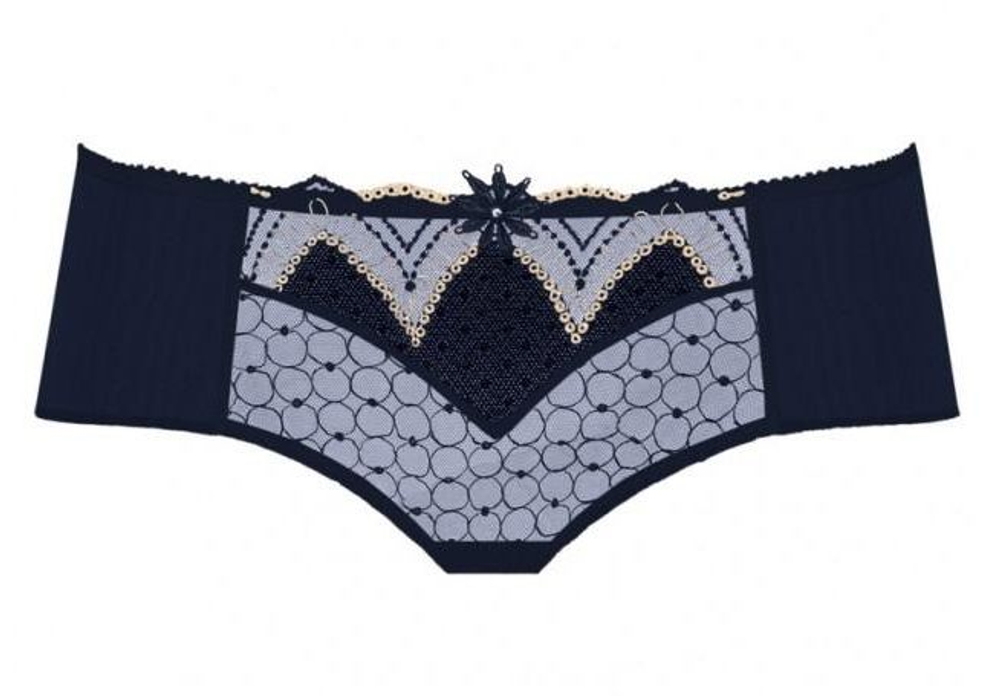 Трусы-шорты Valeria с изысканной вышивкой (Размер: 42) (Цвет: аквамариновый)