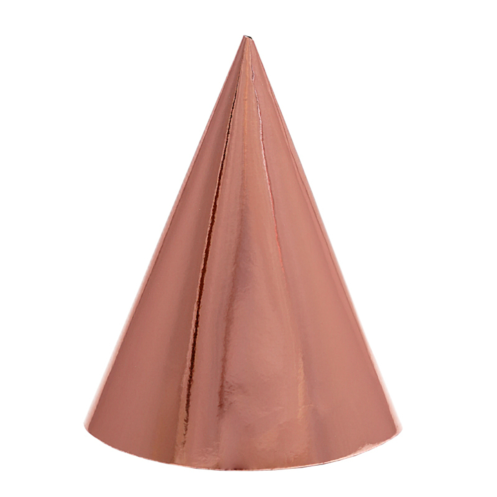 Колпаки фольгированные Роза голд 6 шт